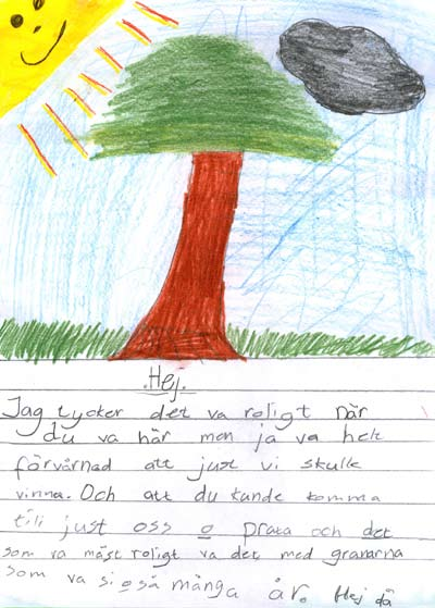 Här är några av breven som barnen i Kråkerydsskolan i Habo skickade till Anders efter forskarbesöket. Det är något visst med träd!