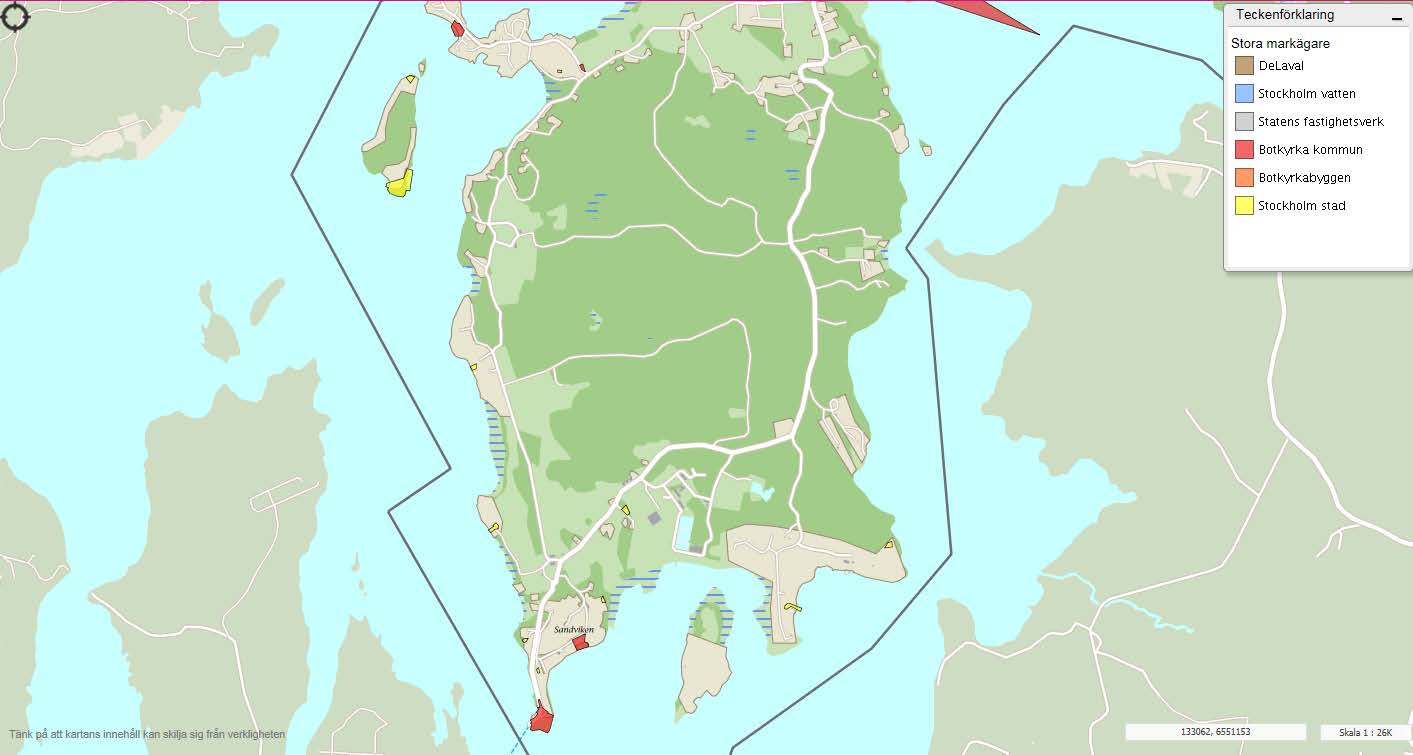 Gulmarkerade och inringade fastigheter upplåtna med