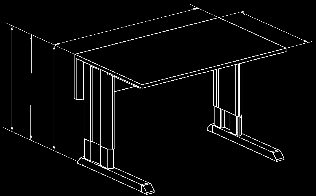 Utforma din Concept-arbetsplats 1000, 1200, 1500, 1806, 2000 600, 750, 900 Välj bordsram och höjdjusteringsmetod: insexnyckel, vev eller elektrisk.