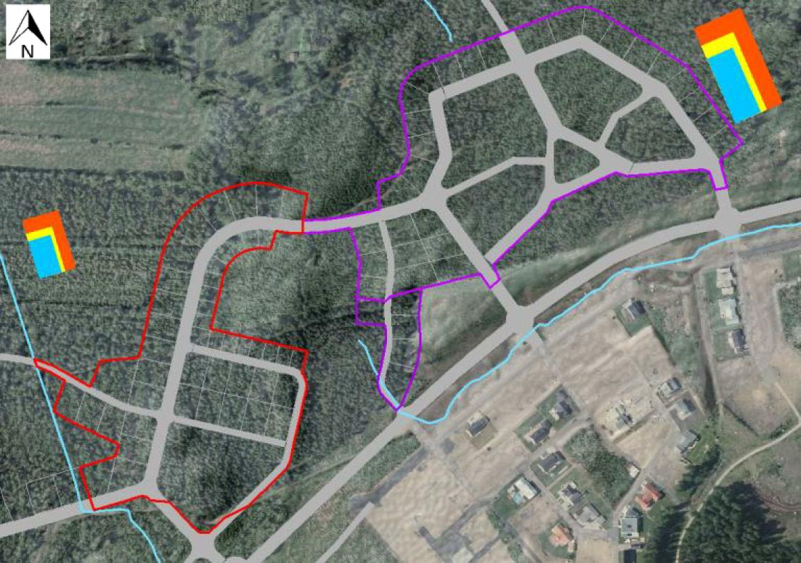 3 Beräkningar 3.1 Dagvatten Då information om kapacitet i både svackdiket söderut och diket i öster saknas har dikenas kapacitet antagits minst motsvara belastning från naturmarksavrinning.