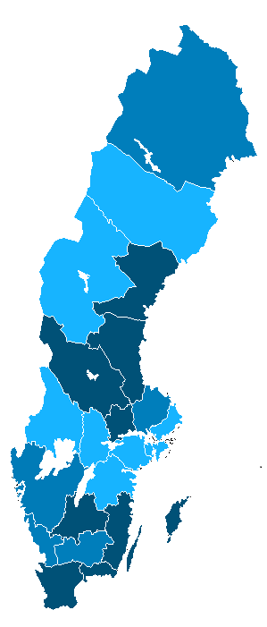 fall). Även under säsongen 2013-2014 rapporterade Jönköping flest fall (11,7 fall), då följt av Västerbotten, Norrbotten, och Kronobergs län (något över 8,0 fall vardera).