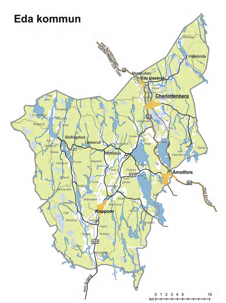 Eda kommun AVSTÅNDSTABELL AVSTÅND/DISTANCE/ABSTAND Arvika 40 km Karlstad