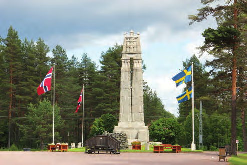 FREDSMONUMENTET År 1910 beslutade man på den Nordiska Fredskongressen i Stockholm att samla in medel för att bygga ett fredsmonument på gränsen mellan Norge och Sverige, för att fira 100-årig fred