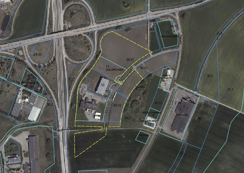 Planområdet omfattar cirka 10 ha. Figur 1. Markering för planområdet.