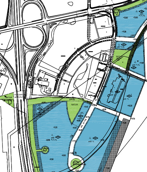 Figur 3. Gällande detaljplan för Kronan södra, Örja 30:2, m fl Detaljplanen tillåter främst verksamheter med ett maximalt skyddsavstånd på 200 meter till bostäder.