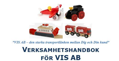 Start av genomgång av Verksamhetshandboken Förord 2 Beskrivning av VIS AB 2 Intressentanalys 2 Affärsidé och policy 3 VIS:s ledningsprinciper 5 Styrning, System, Organisation 6 Processbeskrivning