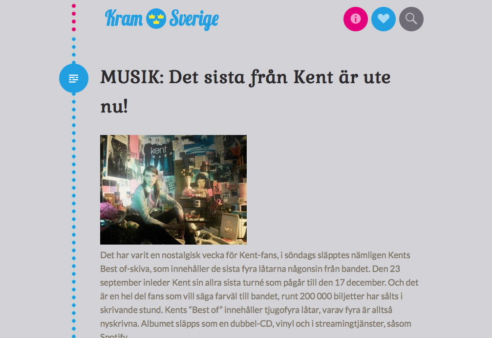 Verksamhetsberättelse 2016 12 KramSverige KramSverige-bloggen förmedlar aktuell information från Sverige inom kultur, samhälle, språk, media och annat som är på tapeten just nu.