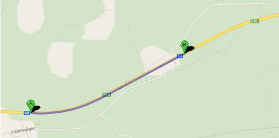 2 km Elektrifierad i en riktning.