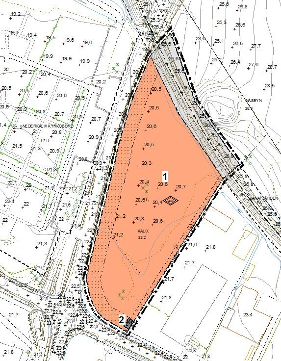 FASTIGHETSRÄTTSLIGA FRÅGOR Fastighetsbildning En tomt om ca 2,16 ha kan avstyckas för ett resecentrum (figur 1) och en tomt för transformatorstation (figur 2) kan avstyckas.