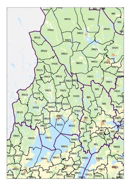 Län: Värmland, Örebro. Skogsmark kr/m 3 sk.