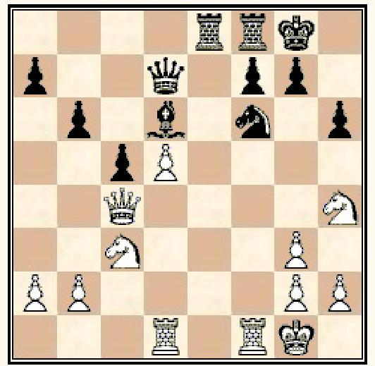 27.gxf4 Eller 27.Dxa3 Txa3 28.Te3 Ta1+ 29.Kb2 Txd1 30.gxf4 Ld5. 27...Lxe2 28.Dxa3 Txa3 29.Kb2 Txc3 30.Te1 Te3 31.Tc1 Lf3 32.Txc7 Ld5 33.uppg.