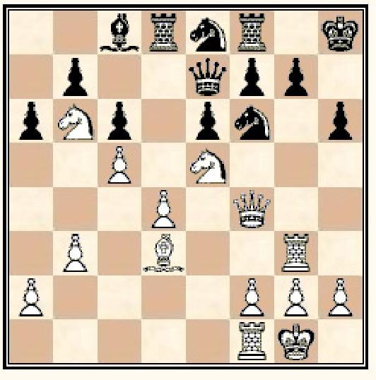 31.Lf7! Kxf7 På 31...Dxf7 avgör 32.Txd8 och efter; 31...Txd2 leder 32.Dxg6+ till snar matt. 32.Txd8 Dxd8 33.Db7+ Kg8 34.Dxa6 e4 35.Te3 Ld4 36.Txe4 uppg.