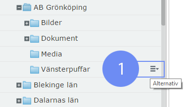 Redigera block För att redigera ett block, klicka på alternativ (1) längst till höger om ditt block som visas när du för musen över och välj redigera, alternativt dubbelklicka.