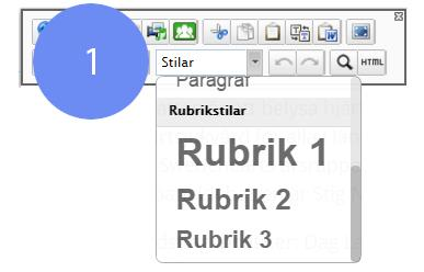 5. Välj din tillhörighet. Tillhör du ett län eller distrikt skall du välja Informationssida för Län/Distrikt i listan (1). Tillhör du en lokalförening skall du välja Lokalförening i listan (1) 6.