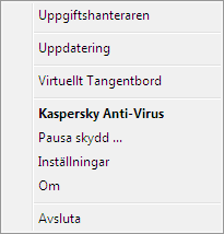 A N V Ä N D A R G U I D E När animeringen är avaktiverad kan ikonen ha följande utseende: (färglagd symbol) alla eller vissa skyddskomponenter är aktiverade (svart/vit symbol) alla skyddskomponenter