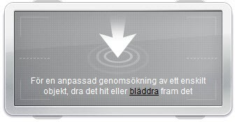 L Ö S A T Y P I S K A U P P G I F T E R Uppgiftsförloppet visas i fönstret Uppgiftshanteraren. Bild 11. Ett område i fönstret Genomsök till vilket du ska dra ett objekt som ska genomsökas.