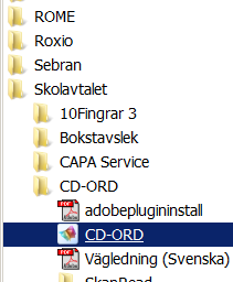 1 Starta talsyntesen: Start Skolavtalet CD-Ord. Här kan du välja röst.
