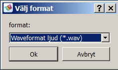 Markera texten. Välj filformat wav Klicka OK. 6 Klicka här.