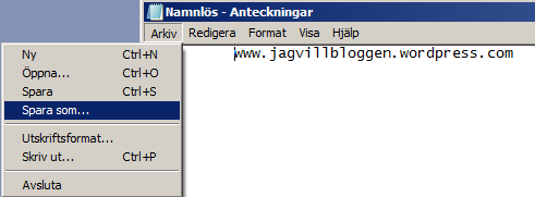 Skriv adressen till webbsidan eller Kopiera