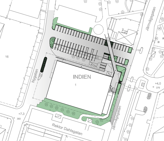5(9) PLANFÖRSLAG Planens huvuddrag Planens huvuddrag består av att kvartersmarken i planområdet ska möjliggöra för handel och anslutande parkering.