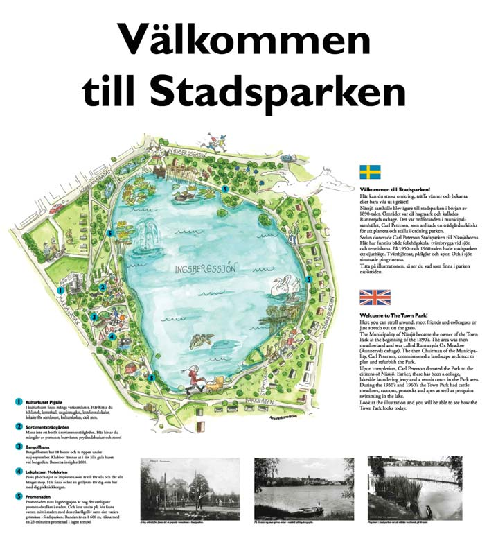 Idéprogram stadsparken Stadsparken en mötesplatss Nässjö Stadspark vid Ingsbergssjön har sedan sin tillkomst genomgått många förändringar.