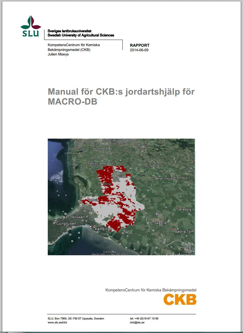 CKB:s jordartshjälp Användare kan få en rapport om markegenskaper och jordarter i ett specifikt område.