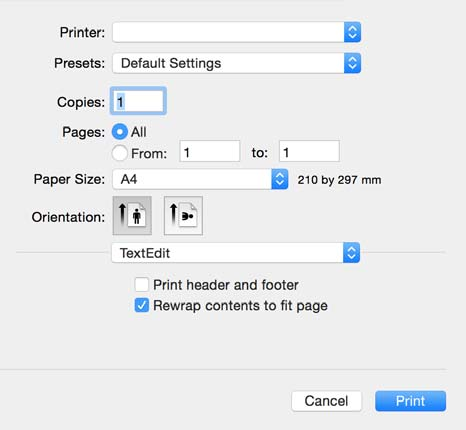 Utskrift Grundläggande om utskrift - Mac OS X Förklaringar i avsnittet använder TextEdit som exempel. Funktioner och skärmar varierar beroende på programmet. Mer information finns i programhjälpen.