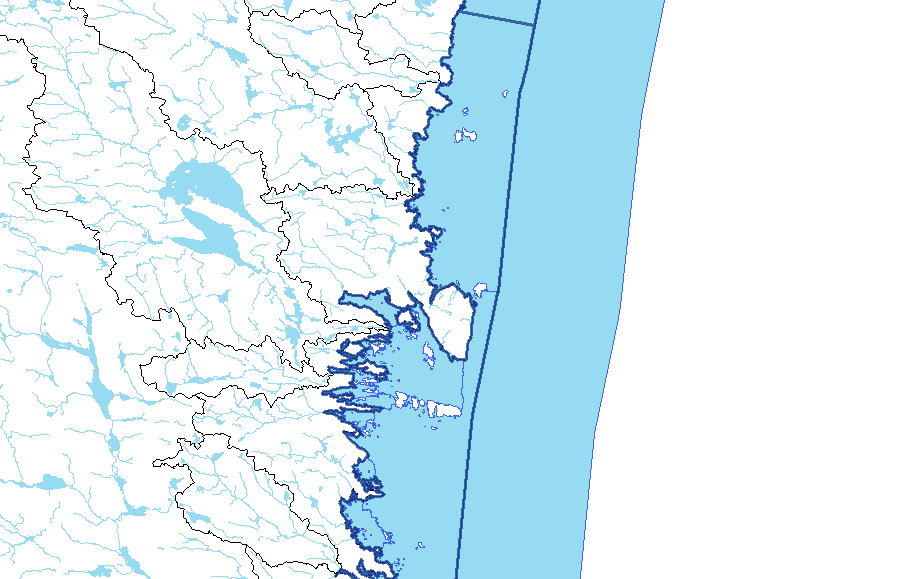 N M Bottenhavets kustvatten Avrinningsområdesgräns Kustvattenförekomster Delområde Del av Bottenhavets utsjövatten Hudiksvallsfjärden Gårdsfjärden