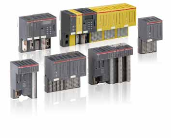 Kraftfull AC500 PLC med förmåga att hantera flera fältbussar, IEC6111- och PLCopen motion. 2. HMI-ansluten på Modbus RTU eller CANopen.