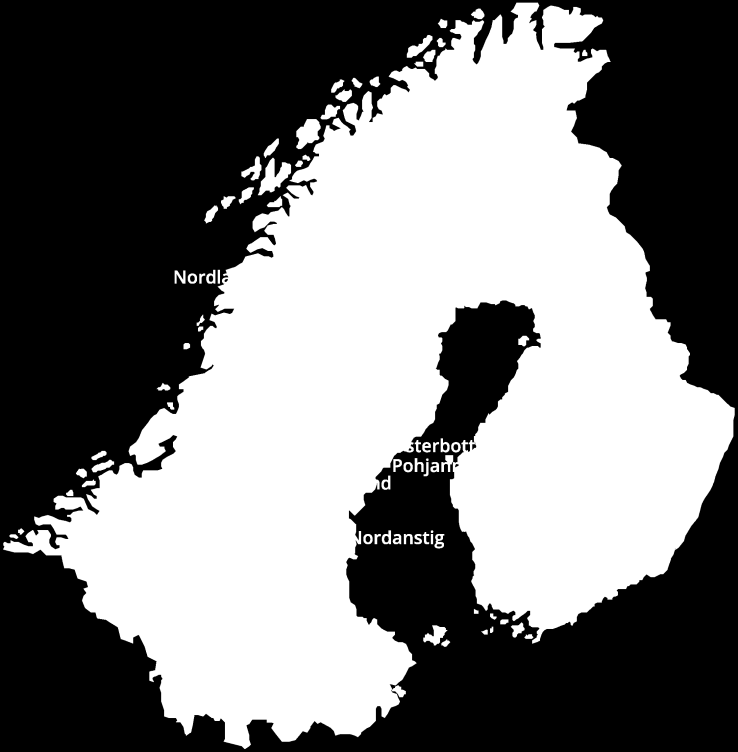 I Botnia-Atlanticaprogrammet samarbetar regioner på vardera sidan om Bottniska viken och vid gränsen mellan Sverige och Norge.