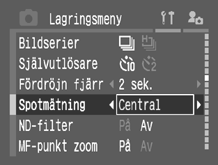 2 Välj mätmetod genom att trycka på. Med varje tryckning på ändras mätmetoden enligt följande.