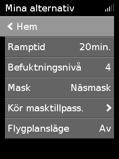 Gör så här för att lämna energisparläget: Tryck en gång på Start/Stopp. Skärmen Hem visas.