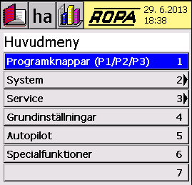 mitten på vridratten.