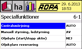 För operatören finns inga inmatningsmöjligheter här.