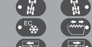 6 Drift EC-knapp = Klimatanläggning TILL/FRÅN Tryck 1x på knappen: LED:n lyser, ingen kylning bara friskluft resp. värme. Håll knappen intryckt flera sekunder.