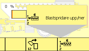 Iaktta alltid det föreskrivna säkerhetsavståndet (radie 30m) till blastspridaren.