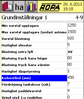 Stenskyddstrycket reglerar automatiskt in sig på det innan inställda värdet när maskindrivningen startas.