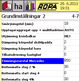 maskindrivningen justeras dieselmotorns varvtal automatiskt in på 850varv/min.