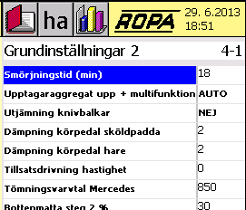 Så länge smörjpumpen arbetar roterar en omrörningsvinge i fettmagasinsbehållaren och på färgterminalen visas symbolen.