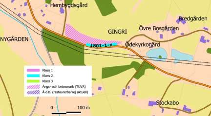 ID Kommun Sida av vägen 1801-1-n Borås Norra, inner- och ytterslänt Längd (m) 110 Naturvärde Klass 2 Flora Liten blåklocka 2,