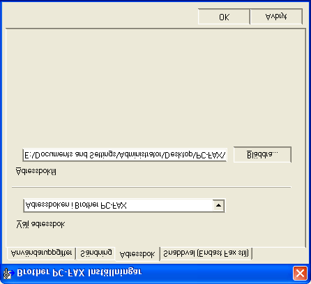 Använda Brother PC-FAX-funktionen (För Windows ) Adressbok Om Outlook Express har installerats på datorn kan du välja vilken