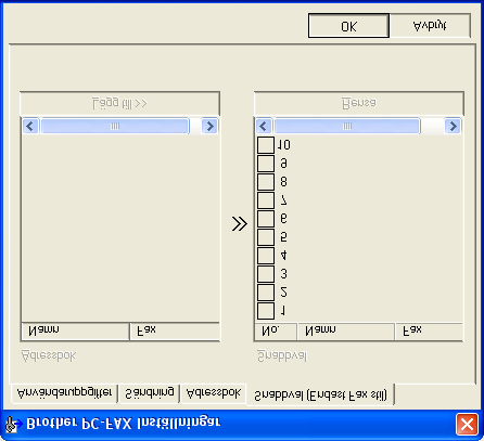 Använda Brother PC-FAX-funktionen (För Windows ) Ställa in kortnummer Klicka på Kortnummer i dialogrutan Brother PC-FAX Inställningar.