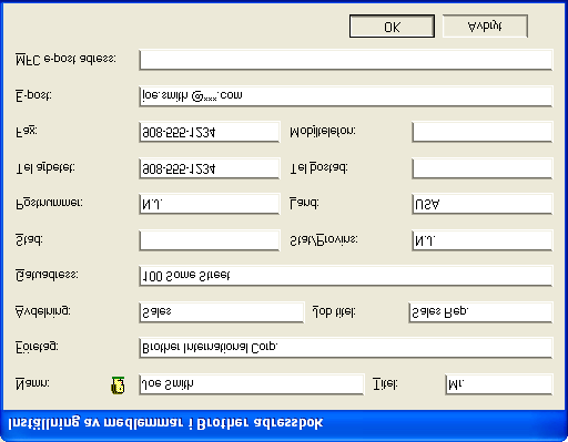 Använda Brother PC-FAX-funktionen (För Windows ) Programmera in en medlem i adressboken Du kan lägga till, redigera och radera information om medlemmar och grupper i dialogrutan Brother adressbok.