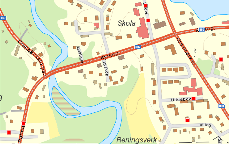 I Gräsmark finns målpunkterna skola, mataffär, fritidsanläggningar och camping. Det är 7 stycken dokumenterade olyckor (2001-2015) som involverat fotgängare eller cyklister i Gräsmarks tätort.