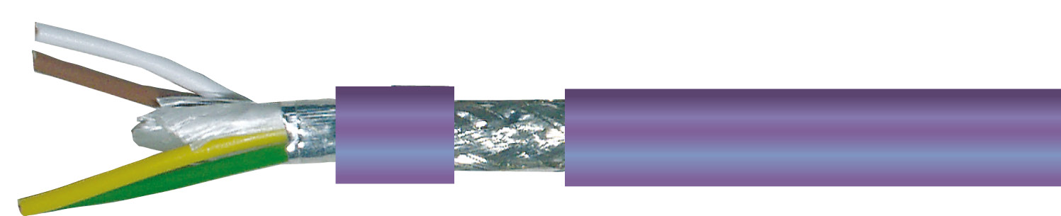 Novotronic CAN-BUS CP 120 Ohm UV-beständig CAN-BUS släpkedjekabel Yttermantel av PUR Förtent flätad koppartråd Aluminiumfolie Ledarisolering av PE Ledare av extra fintrådig koppar Flexibel skärmad