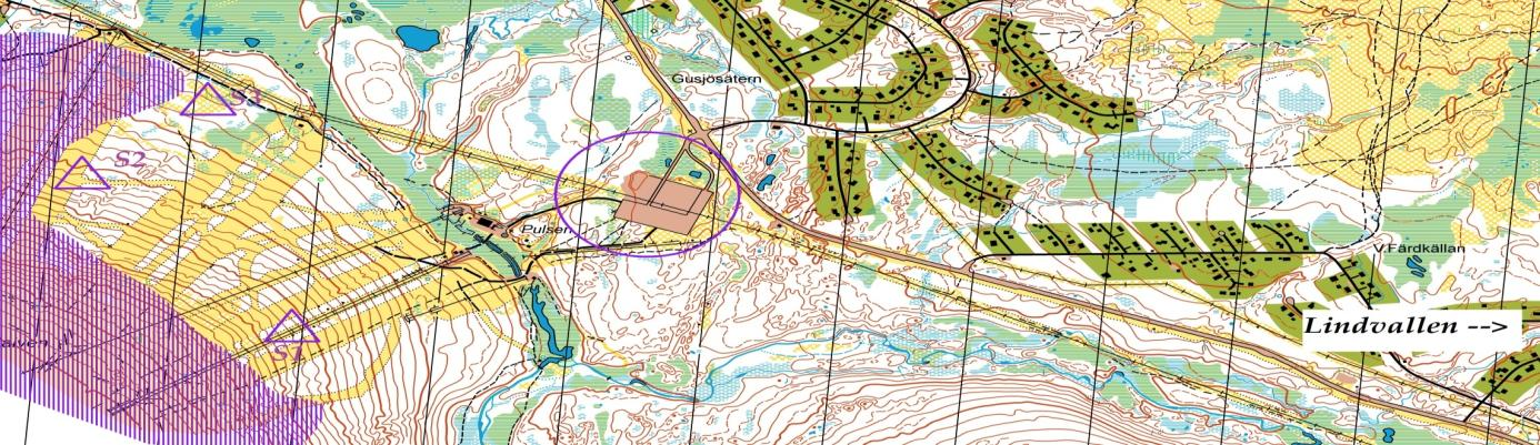 Övning G - Sprintintervaller Kör riksväg 71 och sväng av mot Tandådalen östras fjällanläggning (Pulsen). Parkera vid den stora parkeringen (röda cirkeln på kartan).