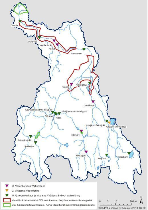 4.2 Hydrologi och klimatförändringens effekter 4.2.1 Hydrologi Kontinuerliga observationer av vattenstånd och vattenföring har gjorts i Kyro älv sedan år 1911.