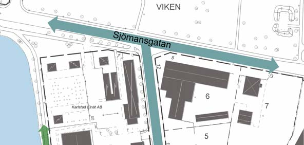 gång- och cykelväg ställverk förskola ponton Tullholmsgymnasiet Kvarteret Ställverket Karlstad Elnät AB:s upplagsytor omvandlas till bostadskvarter.
