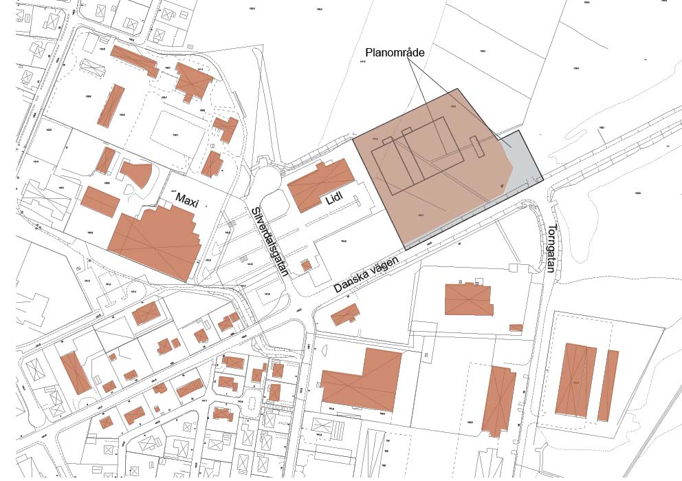 PLANENS BAKGRUND, SYFTE OCH HUVUDDRAG De senaste åren har Älmhults tätort fått en etablering av handel nordöst om centrum, i anslutning till Danska vägen.