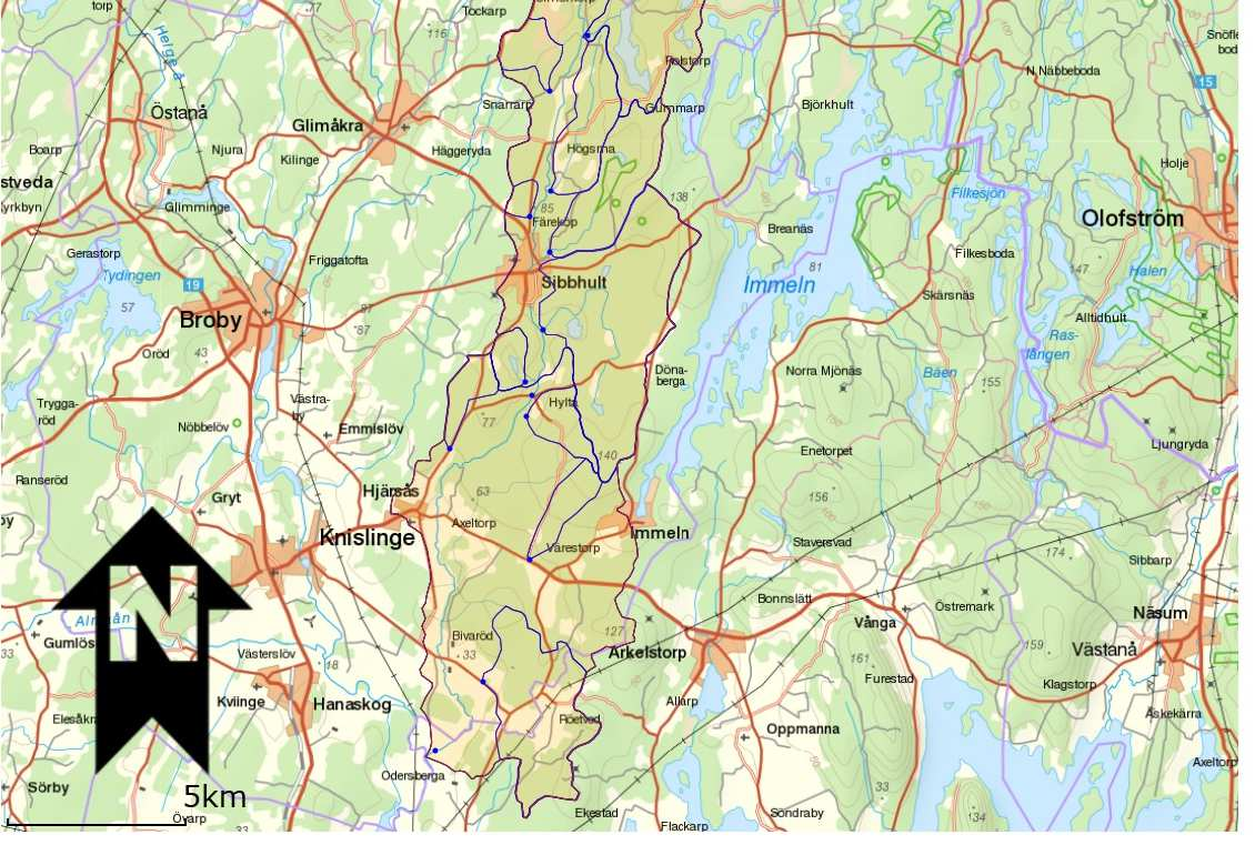 Hökön Klass 5) ph, Färg, TOC, Järn Klass 1) Syre 18. Övraryd Klass 5) ph, Färg, TOC, Järn Klass 1) Syre 17.